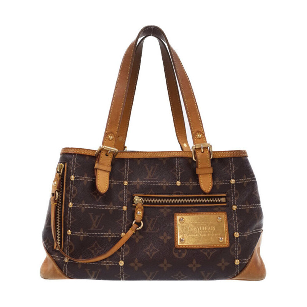 Louis Vuitton Leather Rivet Tote Brown Bag Monogram - Picture 2 of 8
